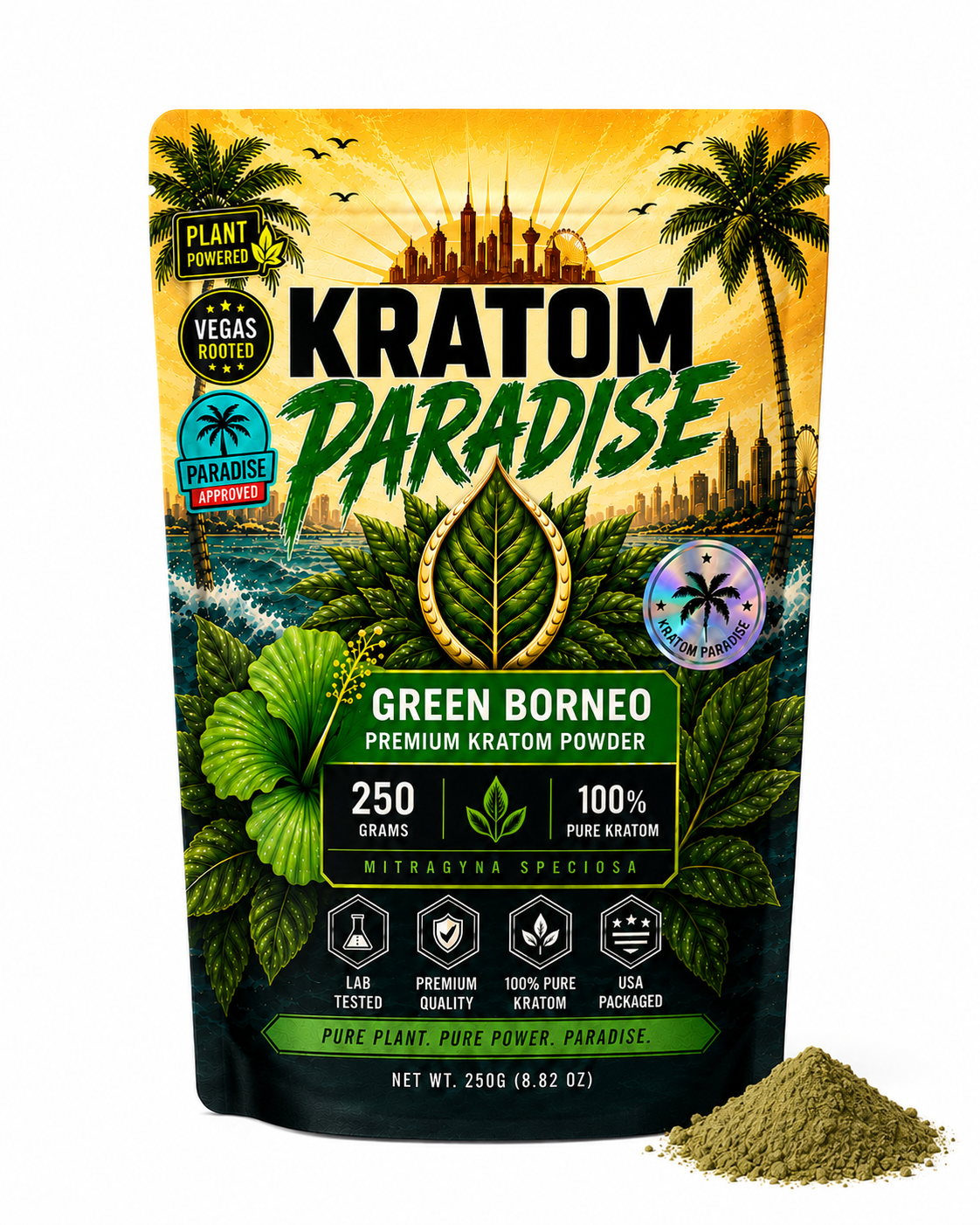 Green Borneo Kratom Powder product package