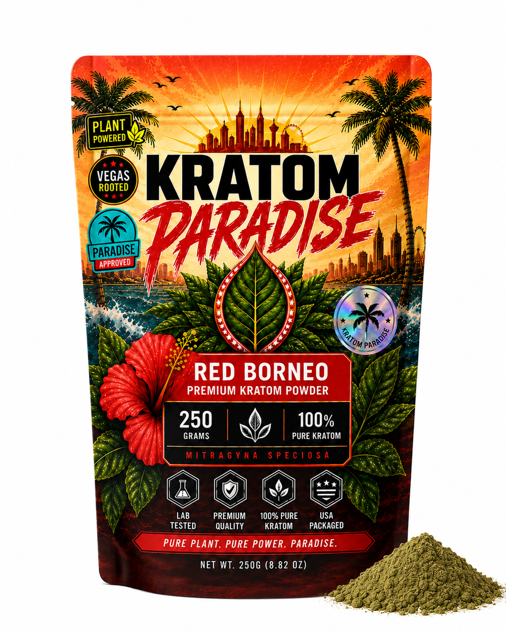 Red Borneo Kratom Powder product package