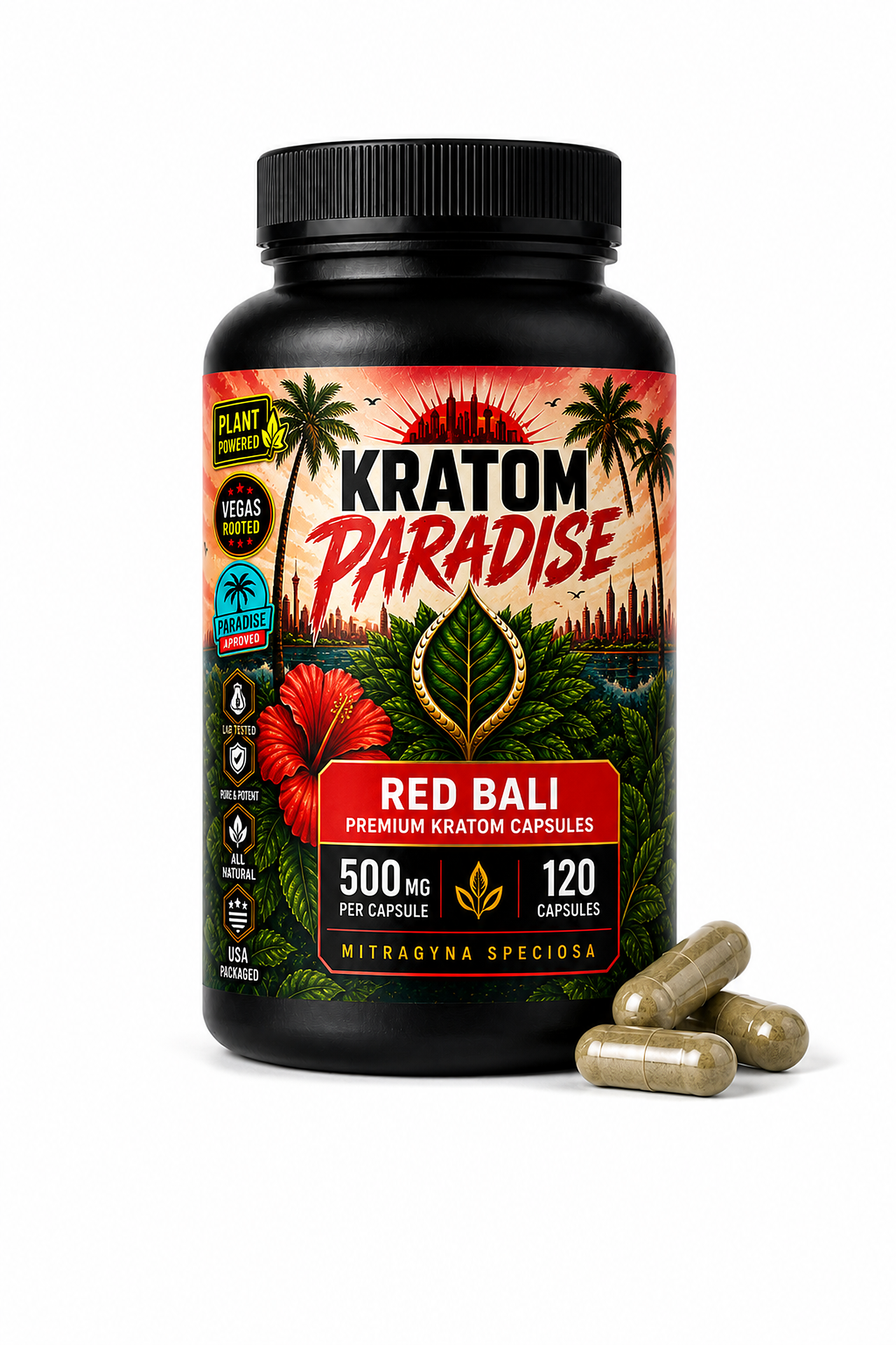 Red Bali Kratom Capsules product package