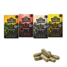Bulk kratom capsules with the four new Kratom Paradise Roastar vein pouches