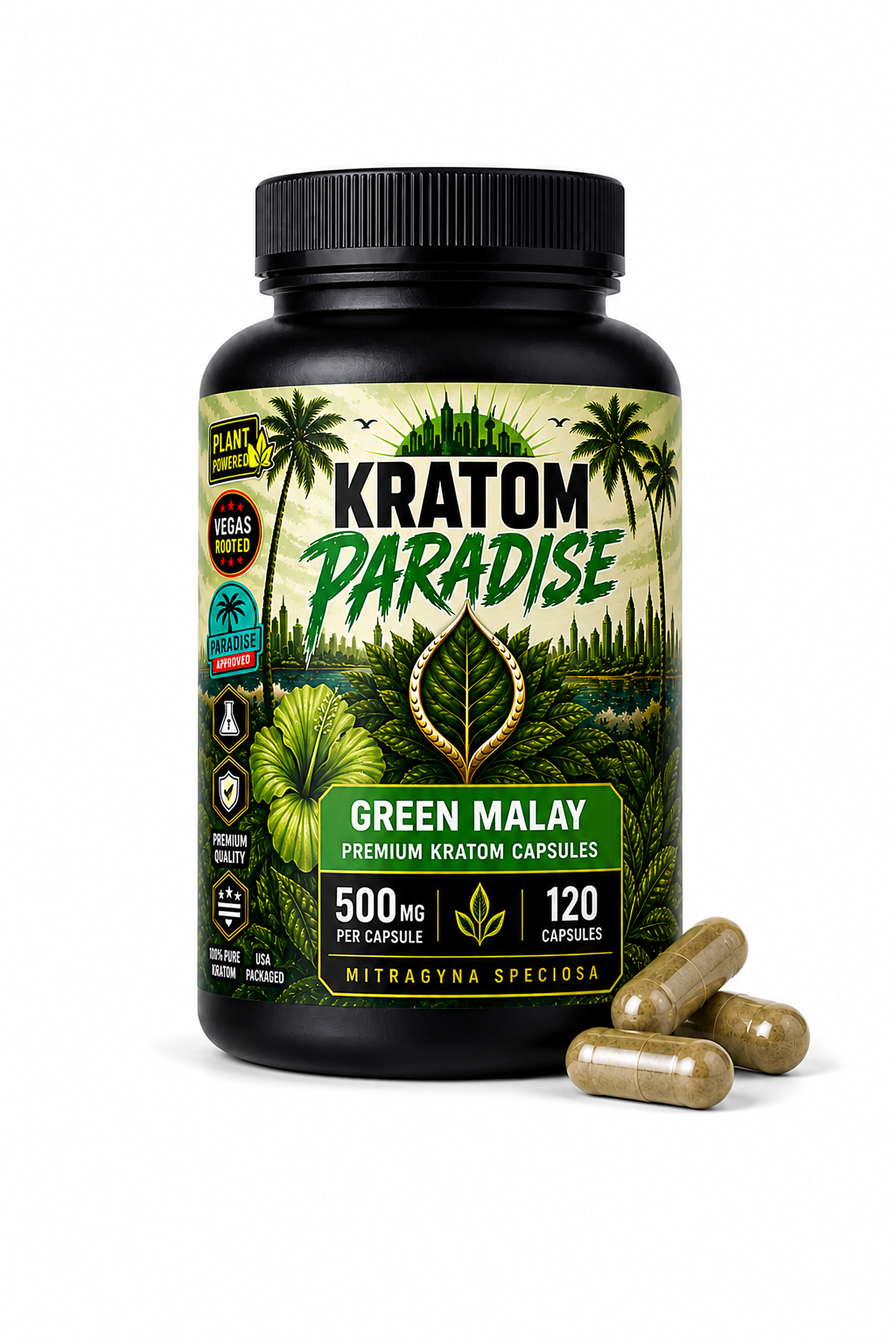 Green Malay Kratom Capsules product photo