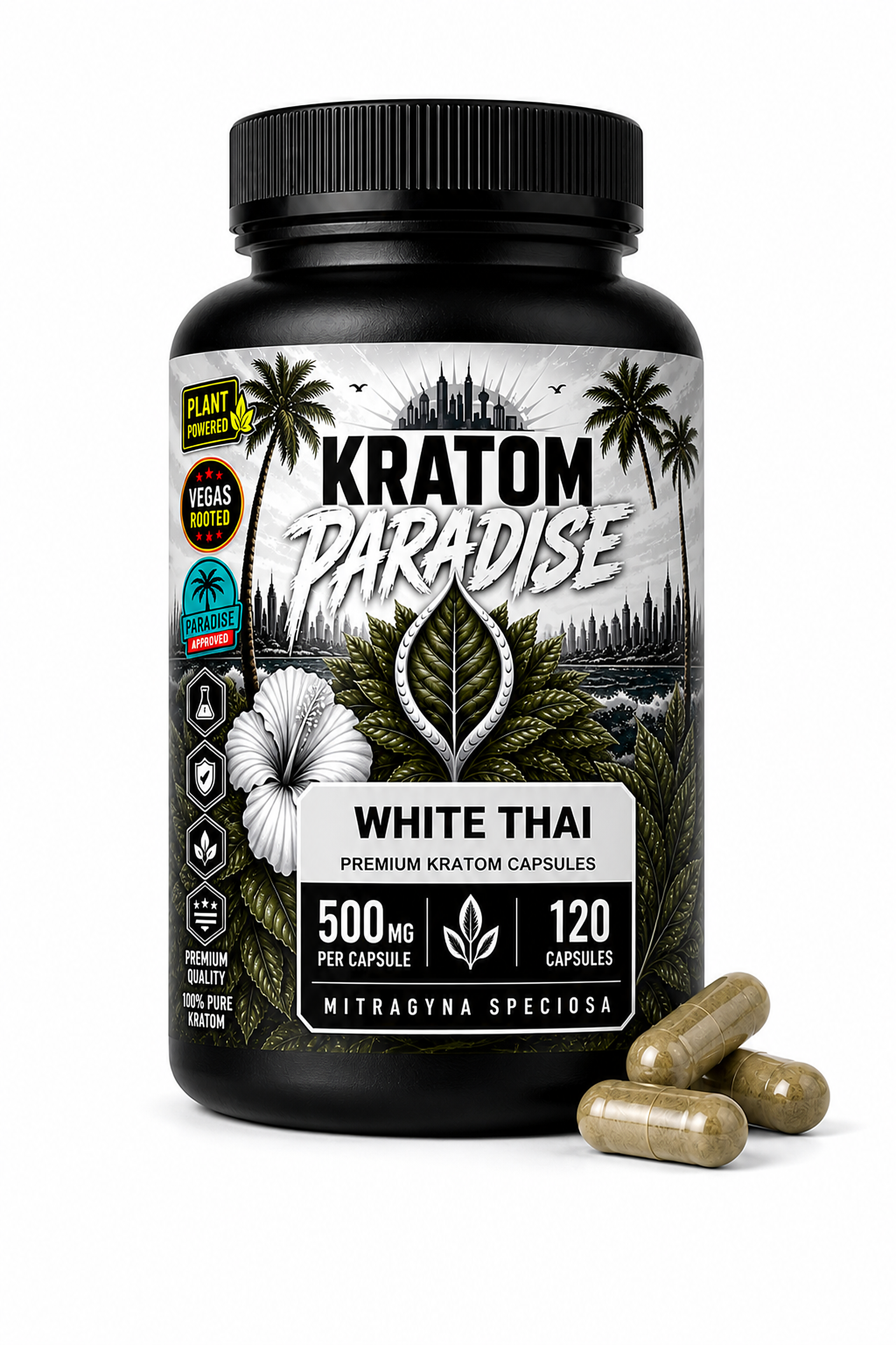 White Thai Kratom Capsules product photo