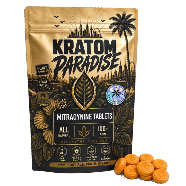 Bulk 150mg mango mitragynine tablets mylar pouch with tablet pile