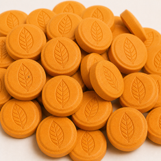 Bulk Mango 150mg MIT chewable tablets close-up