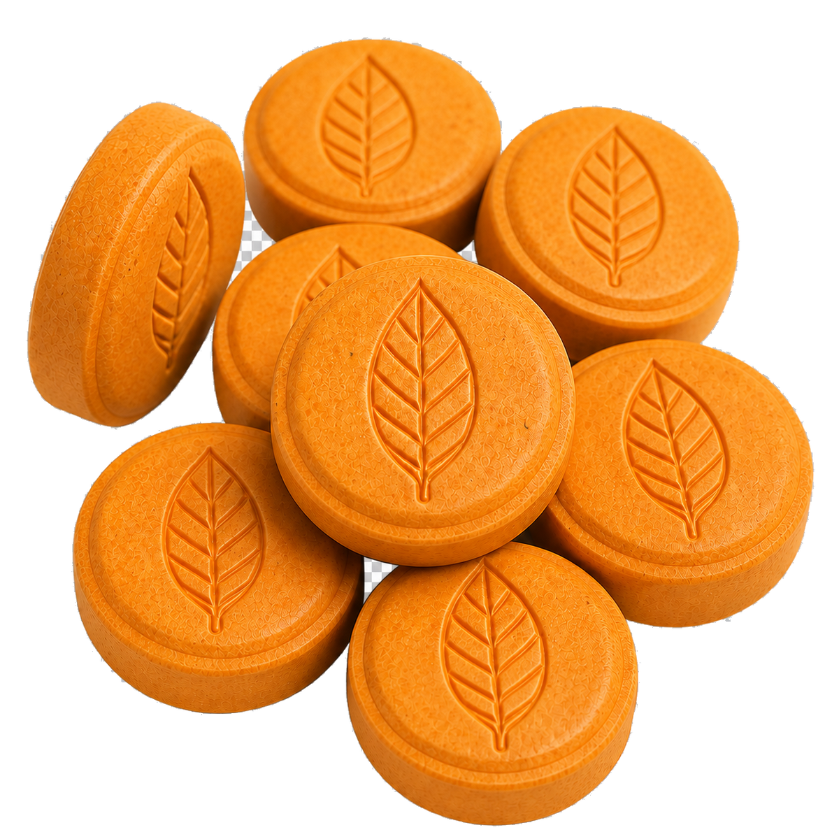 Close-up of 150mg mango mitragynine chewable tablets