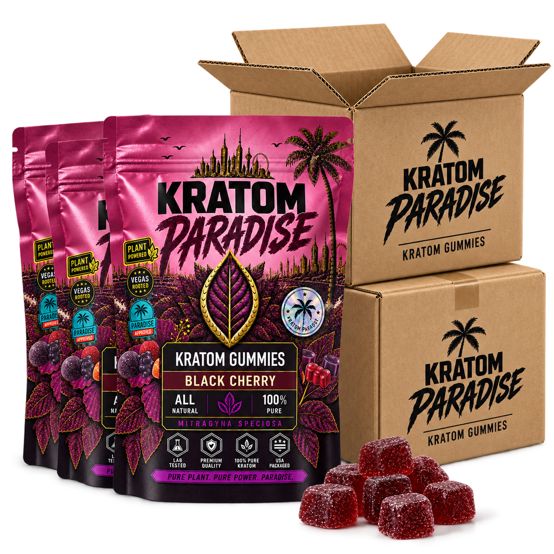 Bulk Black Cherry Kratom Gummies