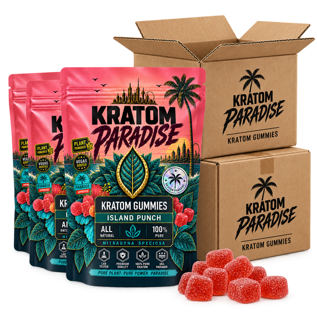 Bulk Island Punch Kratom Gummies